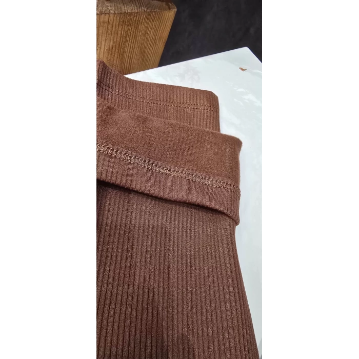 FİTİLLİ İÇİ ŞARDONLU TAYT YÜKSEK BEL RAHAT KALIP