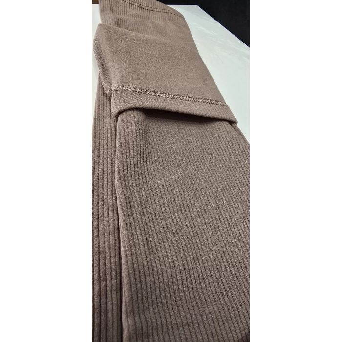 İÇİ ŞARDONLU YÜKSEK BEL TAYT VİZON