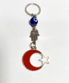 Metal Ay Yıldızlı Türk Bayraklı ve Metal Fatımanın Eli-Hamsalı Anahtarlık