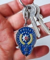 Taklit Logolu Mavi Metal Manahtarlık