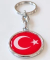 Kırmızı Türk Bayraklı Metal ve plAnahtarlık