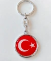 Kırmızı Türk Bayraklı Metal ve plAnahtarlık