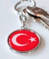 Kırmızı Türk Bayraklı Metal ve plAnahtarlık