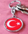 Kırmızı Türk Bayraklı Metal ve plAnahtarlık