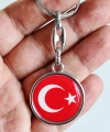 Kırmızı Türk Bayraklı Metal ve plAnahtarlık
