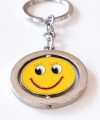 Sarı Gülen Surat Emojili Dönebilen Metal Anahtarlık