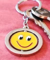 Sarı Gülen Surat Emojili Dönebilen Metal Anahtarlık