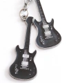 Siyah İki Gitarlı Metal Anahtarlık