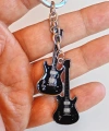 Siyah İki Gitarlı Metal Anahtarlık