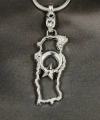 Gümüş Renkli Türkiye Haritası Metal Anahtarlık