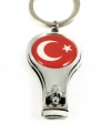 Türk Bayrağı Desenli Tırnak Makaslı Metal Anahtarlık
