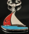 Yelkenli Tekne Metal Anahtarlık
