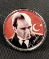 Atatürk portreli Metal Rozet