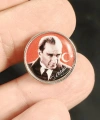 Atatürk portreli Metal Rozet