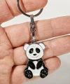 Panda Siyah ve Beyaz Metal Anahtarlık
