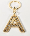 Taşlı A Harfi Gold Metal Anahtarlık – Kişisel Stil, Zarif Işıltı
