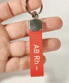 AB Rh(-) Negatif Kan Grubu Silikon Anahtarlık – Acil Durumlar İçin Hayati Bilgi