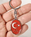 Kırmızı Ay Yıldız,  “Türkiye” Yazılı Sekizgen Metal Anahtarlık