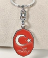 Kırmızı Ay Yıldız,  “Türkiye” Yazılı Sekizgen Metal Anahtarlık