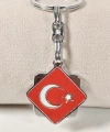Kırmızı Ay Yıldız Motifli Metal Anahtarlık – Klasik ve Zarif Milli Sembol