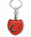 Türkiye Yazılı Ay Yıldız Figürlü Kırmızı Metal Anahtarlık – Sade, Net ve Güçlü Bir Duruş