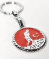 Atatürk Silüetli Ay Yıldız Figürlü Kırmızı Yuvarlak Metal Anahtarlık – Anlamlı ve Güçlü Bir Sembol