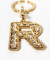 R Harfi Taşlı Gold Renk Metal Anahtarlık – Şık ve Işıltılı Harf Tasarımı