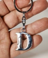 D Harfi Gümüş Renk Metal Anahtarlık – Minimal ve Şık Harf Tasarımı