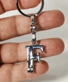 F Harfi Gümüş Renk Metal Anahtarlık – Minimal ve Şık Harf Tasarımı
