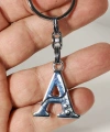 A Harfi Gümüş Renk Metal Anahtarlık – Minimal ve Şık Harf Tasarımı