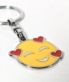 Kalpli Gülümseyen Emoji Metal Anahtarlık – Sevimli Emoji Tasarımlı Anahtarlık