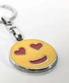 Kalp Gözlü Emoji Metal Anahtarlık – Sevgi Temalı Emoji Anahtarlık