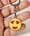 Kalp Gözlü Emoji Metal Anahtarlık – Sevgi Temalı Emoji Anahtarlık