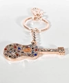 Taşlı Çok Renkli Gitar Anahtarlık Rose Gold – Işıltılı Sanatsal Şık Çanta & Anahtar Aksesuarı