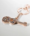 Taşlı Çok Renkli Gitar Anahtarlık Rose Gold – Işıltılı Sanatsal Şık Çanta & Anahtar Aksesuarı