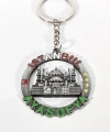 İstanbul Ayasofya Temalı Yuvarlak Anahtarlık Eskitme Gümüş – Tarihi ve Kültürel Şık Çanta & Anahtar