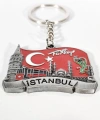 Türk Bayrağı Zeminli İstanbul Silüeti Anahtarlık Eskitme Gümüş – Tarihi ve Milli Şık Çanta & Anahtar Aksesuarı
