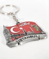 Türk Bayrağı Zeminli İstanbul Silüeti Anahtarlık Eskitme Gümüş – Tarihi ve Milli Şık Çanta & Anahtar Aksesuarı