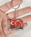 Türk Bayrağı Zeminli İstanbul Silüeti Anahtarlık Eskitme Gümüş – Tarihi ve Milli Şık Çanta & Anahtar Aksesuarı