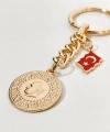 Atatürk Silüetli Altın Para ve Türkiye Haritası Anahtarlık Gold Renk – Milli ve Geleneksel Şık Çanta & Anahtar Aksesuarı