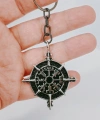 Pusula Tasarımlı Vegvisir Viking Temalı Gümüş Renk Metal Anahtarlık - İskandinav Mitolojisi Şans Tılsımı
