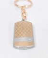 Rose Gold & Gümüş Çift Renkli Zirkon Taşlı Geometrik Metal Künye Anahtarlık - Premium Tasarım