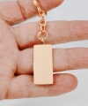 Kişiselleştirilebilir Rose Gold Dikdörtgen Metal Anahtarlık - Sade ve Zarif Boş Künye