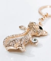Zirkon Taşlı Rose Gold Kedi Figürlü Lüks Anahtarlık & Çanta Aksesuarı