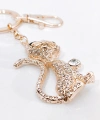 Zirkon Taşlı Rose Gold Kedi Figürlü Lüks Anahtarlık & Çanta Aksesuarı