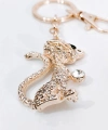 Zirkon Taşlı Rose Gold Kedi Figürlü Lüks Anahtarlık & Çanta Aksesuarı