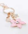 Zirkon Taşlı Yıldız ve Çiçek Figürlü Rose Gold Lüks Anahtarlık & Çanta Aksesuarı