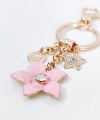 Zirkon Taşlı Yıldız ve Çiçek Figürlü Rose Gold Lüks Anahtarlık & Çanta Aksesuarı