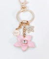 Zirkon Taşlı Yıldız ve Çiçek Figürlü Rose Gold Lüks Anahtarlık & Çanta Aksesuarı