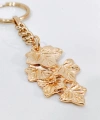 Gold Metal Yaprak Tasarımlı Şık Anahtarlık & Çanta Aksesuarı